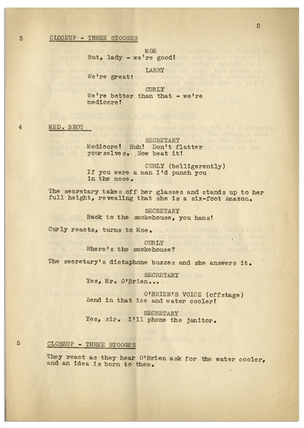 Moe Howard's 29pp. Script Dated July 1941 for The 1942 Three Stooges Film ''What's the Matador?'', With Working Title ''Run, Bull, Run'' -- Archival Repair to Cover, Else Very Good Condition